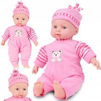 LALKA BOBAS W ŚPIOSZKACH MÓWI ŚMIEJE SIĘ 34CM MIĘKKA ŚLICZNA UBRANKO CZAPKA