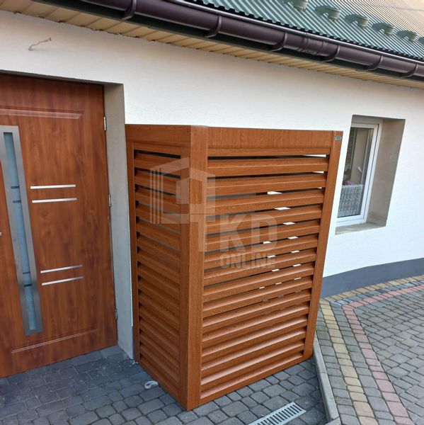 Osłona pompy ciepła 100x60x190 cm ciemny orzech TKD194 zdjęcie 2