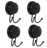 Komplet wieszaków łazienkowych czarnych 4 szt - Yoka