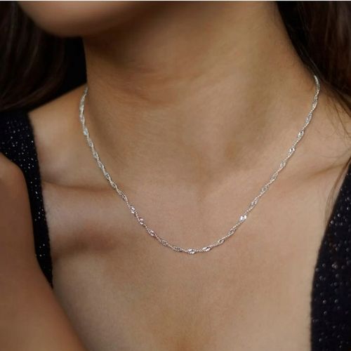 PIĘKNY SREBRNY ŁAŃCUSZEK SINGAPUR SKRĘCANY PR. 925 NA 30 40 50 60 URODZINY na Arena.pl