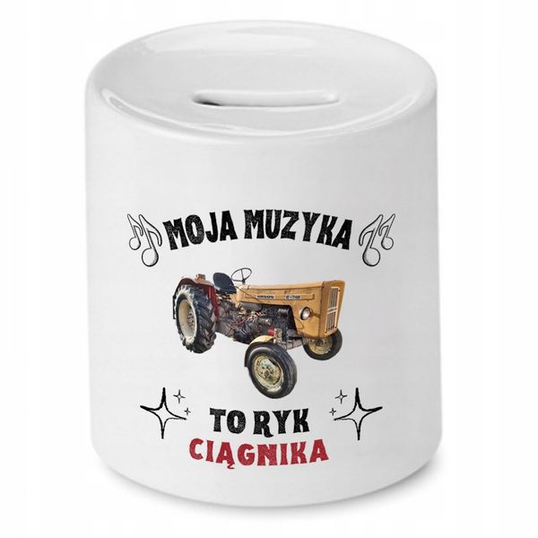 Skarbonka Prezent Dla Rolnika To Ryk Ciągnika Z Nadrukiem Ze Zdjęciem zdjęcie 1