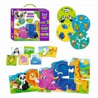 Układanka Gra Edukacyjna 3 W 1 Zoo Rk1310-02