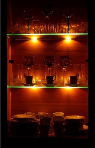 4pkt klips LED RGB do półki szklanej CAŁY ZESTAW Kabel Czarny na Arena.pl