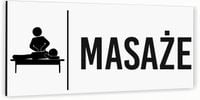Tabliczka informacyjna MASAŻE Aluminium BIAŁA Dibond NIERDZEWNA Piktogram