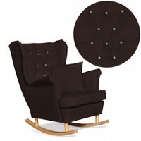 Fotel Uszak eko skóra Gaja bujany Skandynawski Family meble brąz ciemny