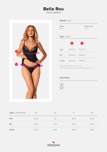 komplet bielizny obsessive bella rou czarny m/l na Arena.pl