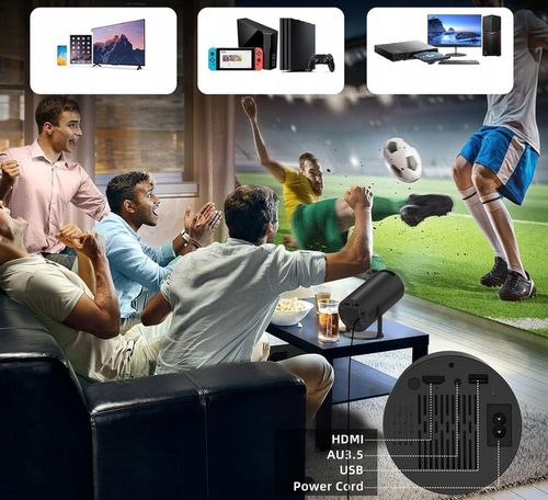 PROJEKTOR RZUTNIK ANDROID TV WIFI MINI 4K PRZENOŚNY SMART CZARNY na Arena.pl