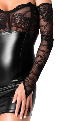 noir orgia mini sukienka czarna z koronkowymi mankietami m na Arena.pl