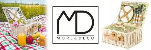 Kosz piknikowy z wikliny termotorba sztućce dla 2 osób praktyczny prezent na Arena.pl