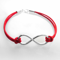 SREBRNA BRANSOLETKA NIESKOŃCZONOŚĆ NA SZNURKU INFINITY SREBRO PRÓBY 925