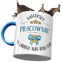 Kubek Błękitny Dla Pracownika Najlepszy Pracownik Z Nadrukiem Ze Zdjęciem