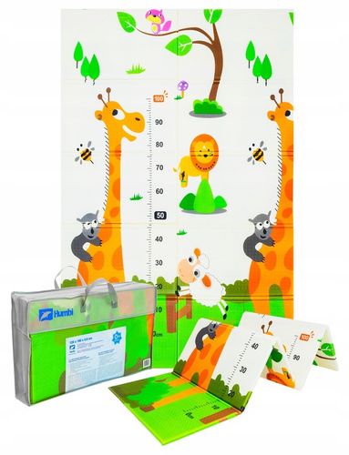 DWUSTRONNA MATA PIANKOWA SKŁADANA DLA DZIECI 180X120 UROCZE ŻYRAFY MIARKA na Arena.pl