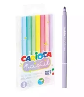Zestaw pisaków w modnych pastelowych odcieniach - Carioca Pastel 8 kolorów