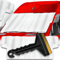 Osłona Aluminiowa Na Przednią Szybę 250x200CM + Skrobaczka Mosiężna Haczyk