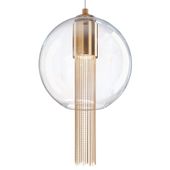 Kulista lampa wisząca Flusso P095PL-01BZ szklana przeźroczysta