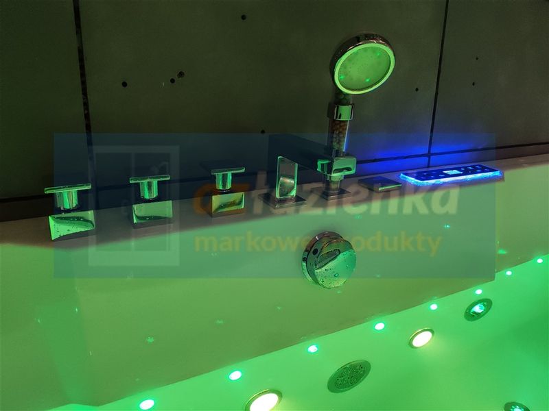 PROSTOKĄTNA WANNA Z HYDROMASAŻEM 180x80 SZYBA NEW! GRZAŁKA zdjęcie 31
