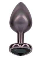 diamond heart plug large black
