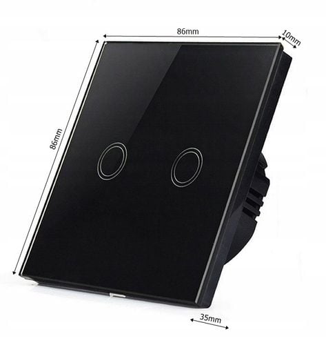 DOTYKOWY WŁĄCZNIK WYŁĄCZNIK ŚWIATŁA SZKLANY PODWÓJNY LED WiFi Tuya na Arena.pl