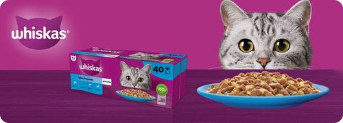 KARMA MOKRA WHISKAS RYBNE SMAKI W GALARETCE SASZETKI 40X85G na Arena.pl