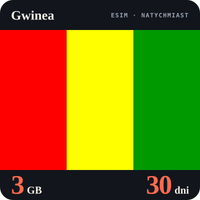 Karta eSIM Internet Gwinea 3 GB na 30 dni - bez rejestracji