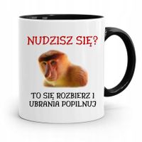 Kubek Czarny Nosacz Janusz Nudzisz Sie Prezent Z Nadrukiem Ze Zdjęciem