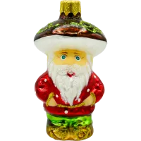 Bombka choinkowa szklana: Krasnal z Kapeluszem Grzyba