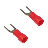 2x Konektor widełkowy 5mm izolowany czerwony