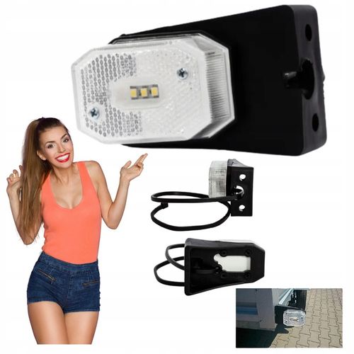 Lampa lampka obrysowa przednia przyczepki biała LED diodowa odblask Fristom na Arena.pl