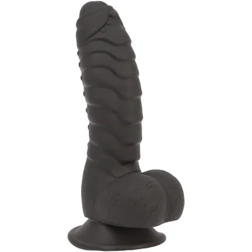 addiction ben dong 18 cm black - silikonowa anatomiczna forma, prążkowana na Arena.pl