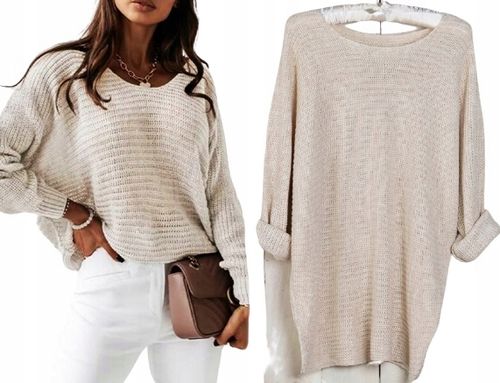 SWETER LUŹNY MIĘCIUTKI BLUZKA OVERSIZE MODNY SWETER 105 na Arena.pl