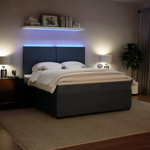 Łóżko kontynentalne z materacem, ciemnoszare, 180x200cm aksamit na Arena.pl