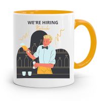 Kubek Żółty Dla Barmana We Are Hiring Prezent Z Nadrukiem Ze Zdjęciem