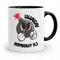 Dla Dja Muzyka Kubek Czarny Uwaga Bombowy Dj Z Nadrukiem Ze Zdjęciem