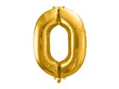 Balon foliowy cyfra 0 złoty 86 cm