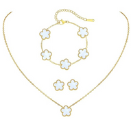 Zestaw biżuterii złotej stal chirurgiczna naszyjnik bransoletka kolczyki