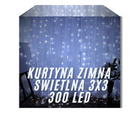 Kurtyna świetlna USB 3M X 3M 300 LED Barwa zimna
