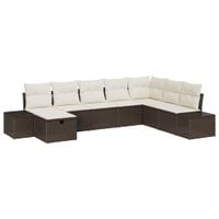 Zestaw Sof na Ogród 8 pcs Brązowy 55 x 62 x 69 cm Polirattan