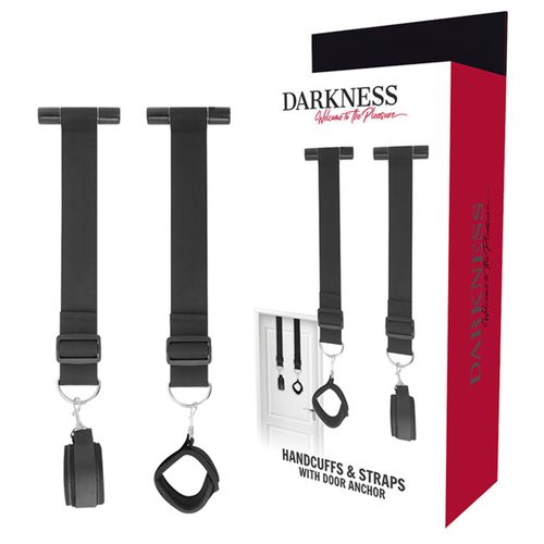 kajdanki na pasach do mocowania na drzwi. zapinane karabińczykiem. na Arena.pl