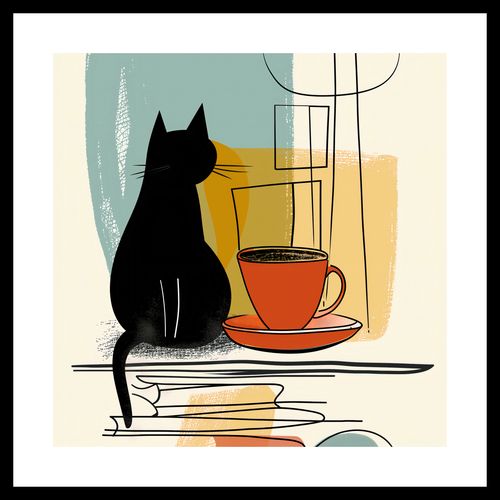Plakat 30x30cm Kot i Kawa na Arena.pl