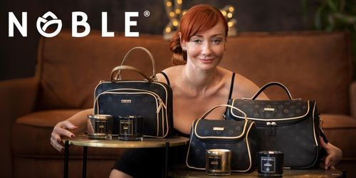 Kosmetyczka Damska Na Kosmetyki Średni Kuferek Podróżny Czarny NOBLE na Arena.pl