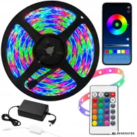 Taśma led RGB kolorowa 10m 12v 5050 SMD aplikacja music sync zasilacz