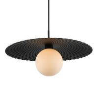 Salonowa lampa wisząca Malor szklana kula ball czarna biała