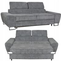 Sofa kanapa Savio salon Family meble szary sztruks reg zagłówek