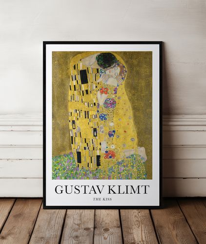 Plakat Gustav Klimt kiss 40x50 cm w czarnej ramie na Arena.pl