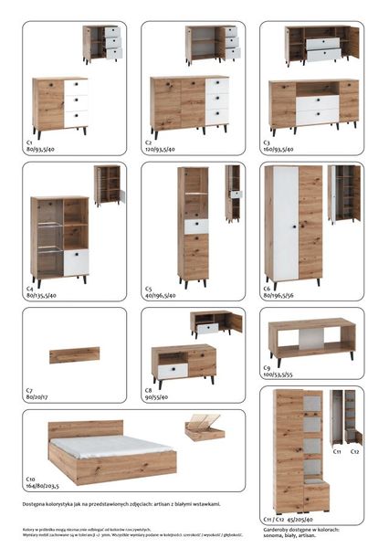 Komoda C1 skandynawska, artisan + biały zdjęcie 4