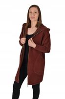 Płaszcz damski kurtka alpaka z kapturem zamek