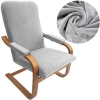 POKROWIEC NA FOTEL FINKA WELUR AKSAMIT JASNY SZARY