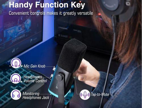 Mikrofon dynamiczny studyjny Fifine AM8 AMPLIGAME USB/XLR RGB gamingowy PnP na Arena.pl