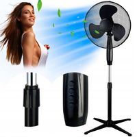 Wentylator stojący POKOJOWY CICHY WIATRAK CZARNY 3 TRYBY PREKOŚCI