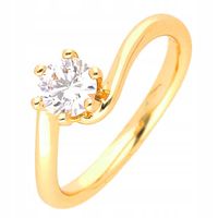 Pierścionek zaręczynowy złoty stal chirurgiczna 22